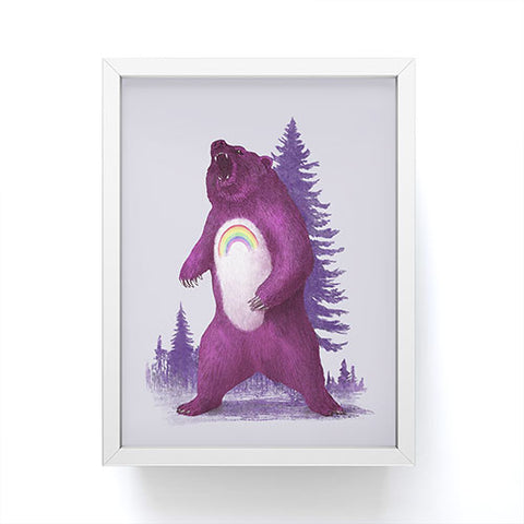 Terry Fan Scare Bear Framed Mini Art Print