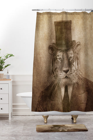 Terry Fan Sir Tiger Shower Curtain And Mat
