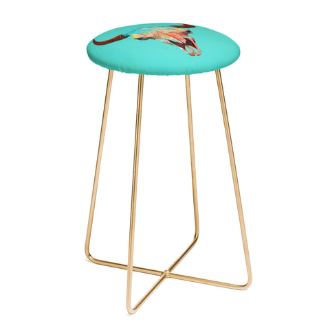 Terry Fan Turquoise Sky Counter Stool
