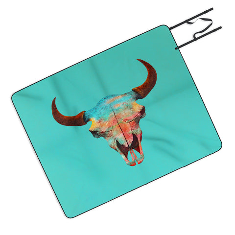 Terry Fan Turquoise Sky Picnic Blanket