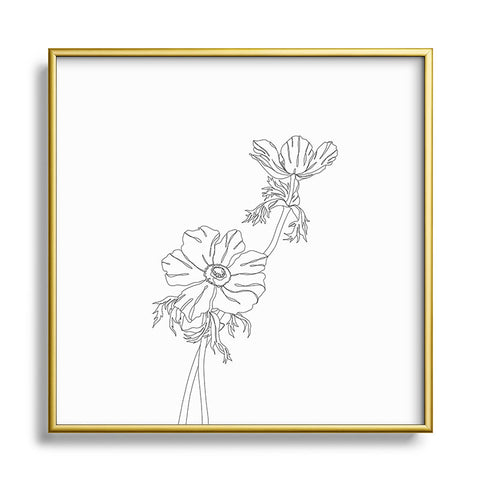 The Colour Study Botanical illustration Joan Metal Square Framed Art Print