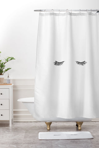 The Colour Study Closed Eyes Lashes Shower Curtain And Mat