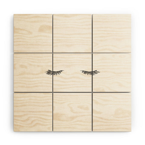 The Colour Study Closed Eyes Lashes Wood Wall Mural