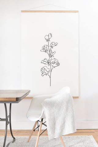 The Colour Study Cotton flower illustration Art Print And Hanger