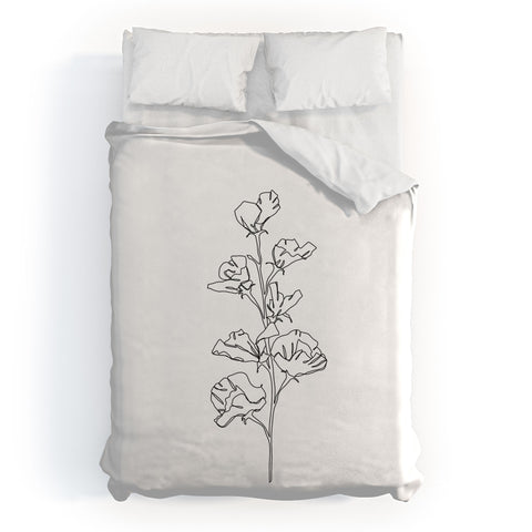 The Colour Study Cotton flower illustration Duvet Cover