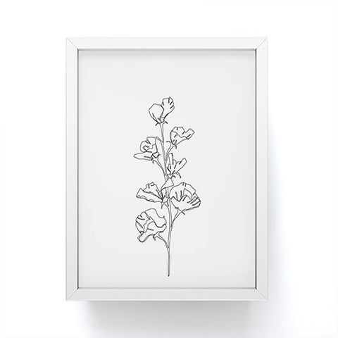 The Colour Study Cotton flower illustration Framed Mini Art Print