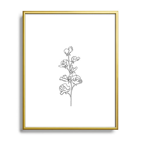 The Colour Study Cotton flower illustration Metal Framed Art Print