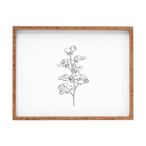 The Colour Study Cotton flower illustration Rectangular Tray