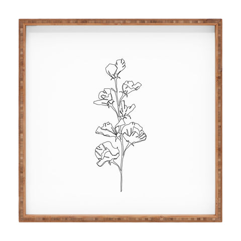 The Colour Study Cotton flower illustration Square Tray