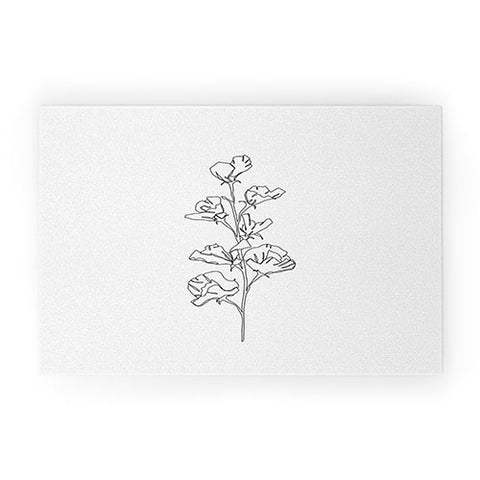 The Colour Study Cotton flower illustration Welcome Mat