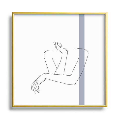 The Colour Study Crossed arms Anna Stripe Metal Square Framed Art Print