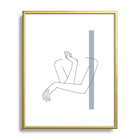 The Colour Study Crossed arms Anna Stripe Metal Framed Art Print