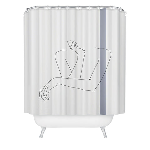 The Colour Study Crossed arms Anna Stripe Shower Curtain