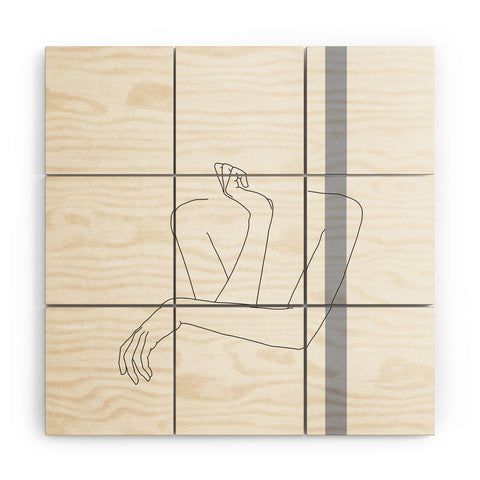 The Colour Study Crossed arms Anna Stripe Wood Wall Mural
