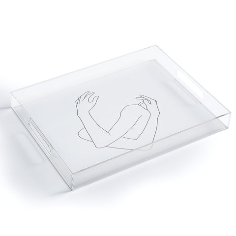 The Colour Study Crossed arms illustration Jill Acrylic Tray