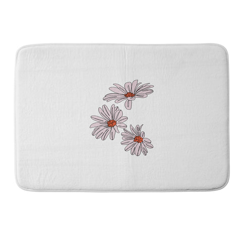 The Colour Study Daisy Illustration Bud Memory Foam Bath Mat
