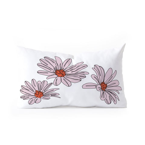 The Colour Study Daisy Illustration Bud Oblong Throw Pillow