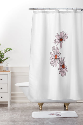 The Colour Study Daisy Illustration Bud Shower Curtain And Mat