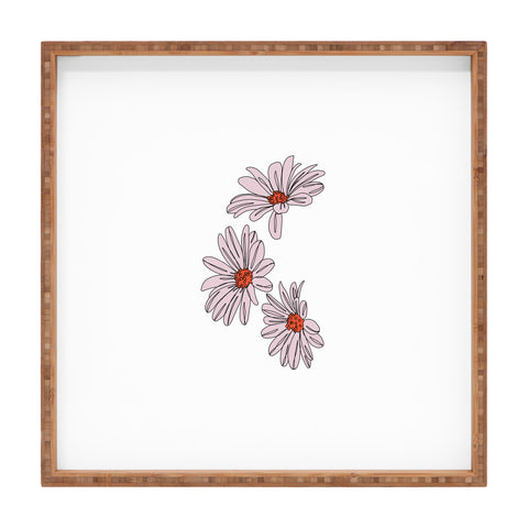 The Colour Study Daisy Illustration Bud Square Tray