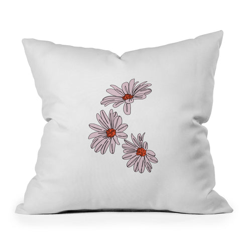 The Colour Study Daisy Illustration Bud Throw Pillow