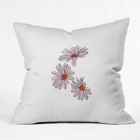 The Colour Study Daisy Illustration Bud Outdoor Throw Pillow