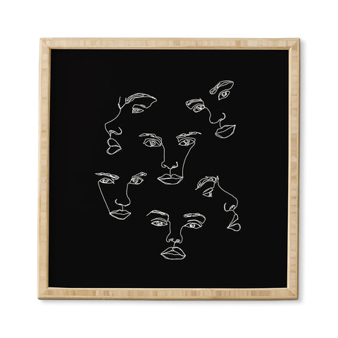 The Colour Study Faces single line drawing Cyra Framed Wall Art