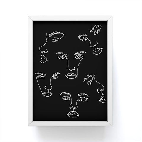 The Colour Study Faces single line drawing Cyra Framed Mini Art Print