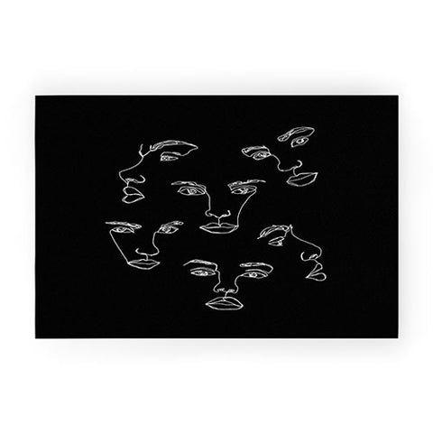 The Colour Study Faces single line drawing Cyra Welcome Mat