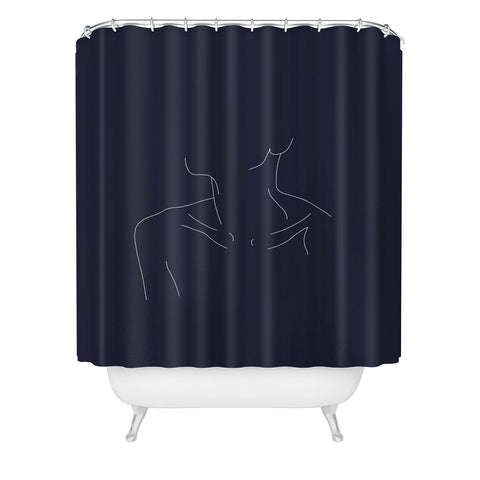 The Colour Study Female Illustration Ali Blue Shower Curtain