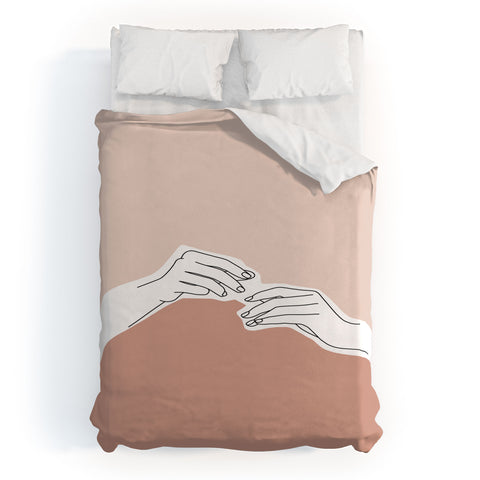 The Colour Study Hands Illustration Pamela Duvet Cover
