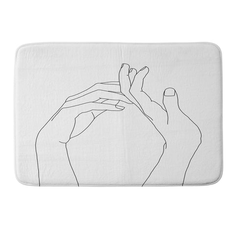 The Colour Study Hands line drawing Abi Memory Foam Bath Mat