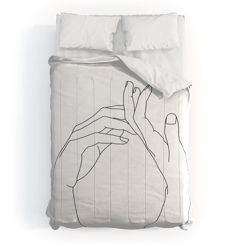 The Colour Study Hands line drawing Abi Comforter