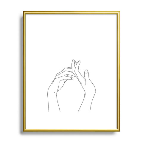 The Colour Study Hands line drawing Abi Metal Framed Art Print