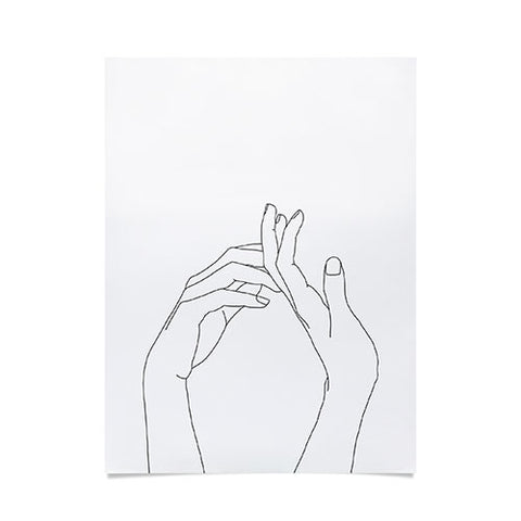 The Colour Study Hands line drawing Abi Poster