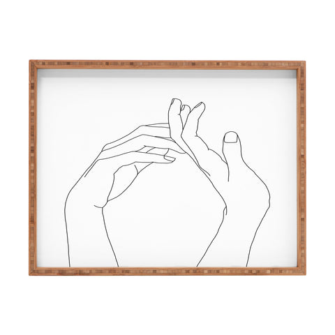 The Colour Study Hands line drawing Abi Rectangular Tray