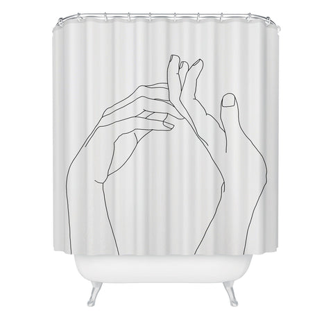 The Colour Study Hands line drawing Abi Shower Curtain