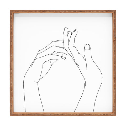 The Colour Study Hands line drawing Abi Square Tray
