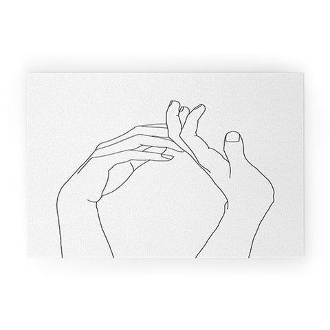 The Colour Study Hands line drawing Abi Welcome Mat