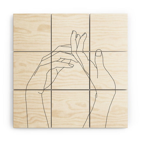 The Colour Study Hands line drawing Abi Wood Wall Mural