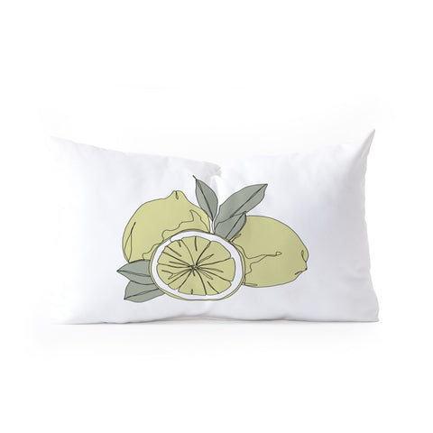 The Colour Study Lemons Artwork Oblong Throw Pillow