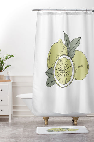 The Colour Study Lemons Artwork Shower Curtain And Mat