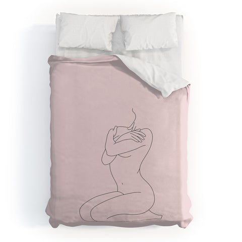 The Colour Study Life Drawing Blush Duvet Cover