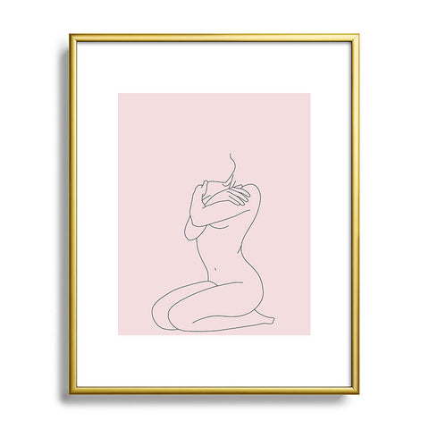The Colour Study Life Drawing Blush Metal Framed Art Print