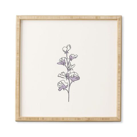 The Colour Study Lilac Cotton Flower Framed Wall Art