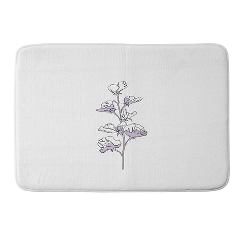 The Colour Study Lilac Cotton Flower Memory Foam Bath Mat
