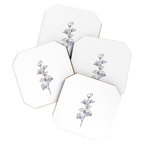 The Colour Study Lilac Cotton Flower Coaster Set