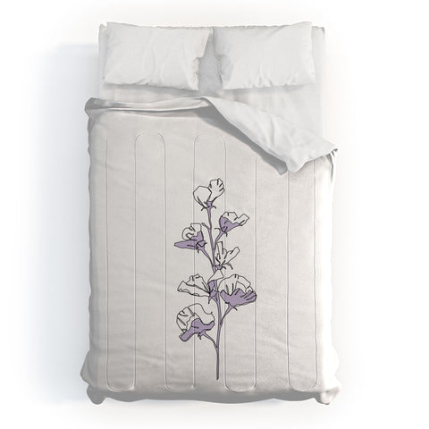 The Colour Study Lilac Cotton Flower Comforter