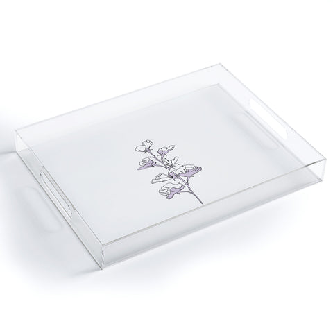 The Colour Study Lilac Cotton Flower Acrylic Tray