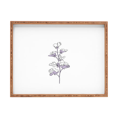 The Colour Study Lilac Cotton Flower Rectangular Tray