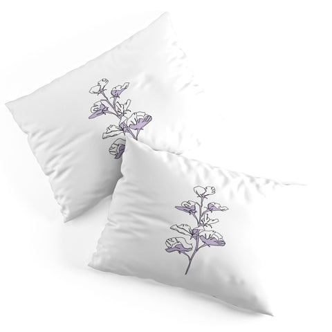 The Colour Study Lilac Cotton Flower Pillow Shams
